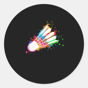 Sticker Rond Navette colorée Badminton