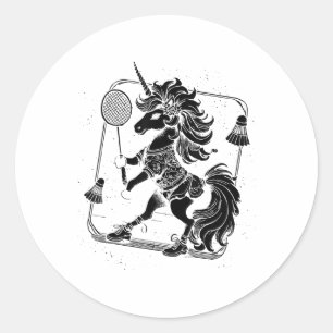 Sticker Rond Navette du joueur de badminton