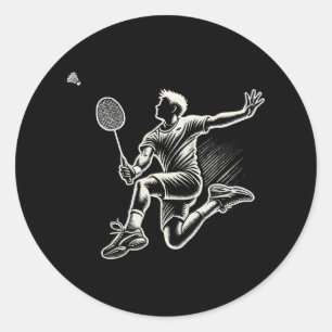 Sticker Rond Navette du joueur de badminton 4