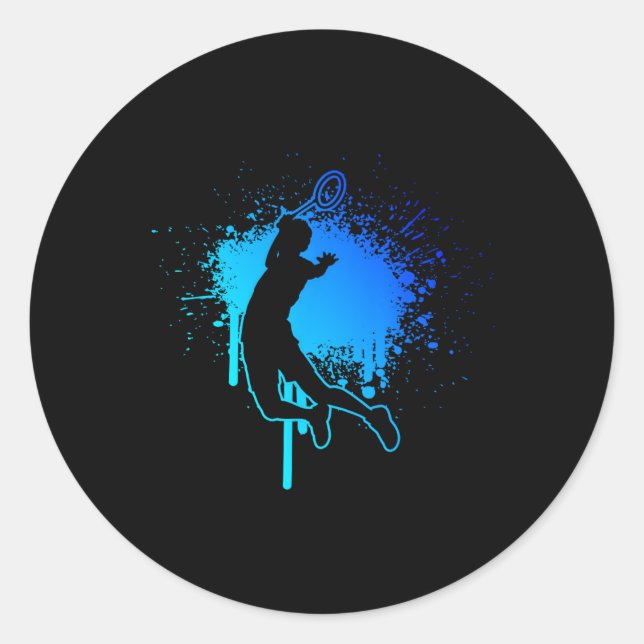 Sticker Rond Navette du joueur de badminton de squash (Devant)