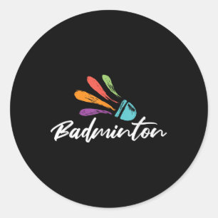 Sticker Rond Navette Joueur Badminton Racket Sports Coach Équip