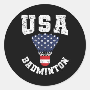 Sticker Rond Navette Rouge Blanc Bleu 4 Juillet Patriotique Usa