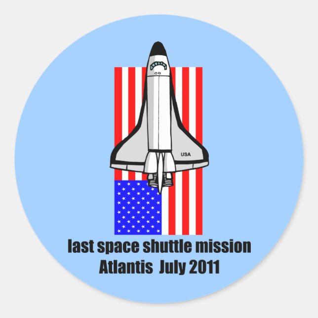 Sticker Rond navette spatiale Atlantis (Devant)