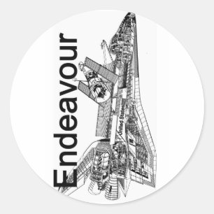 Sticker Rond Navette spatiale Endeavour