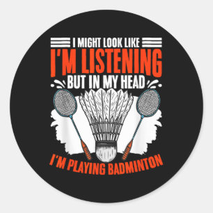 Sticker Rond Navette Sport Loisir Je joue joueur de badminton