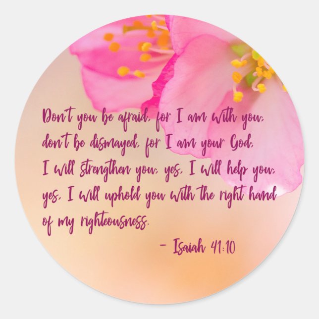 Sticker Rond N'Avez-Vous Pas Peur Christian Floral (Devant)