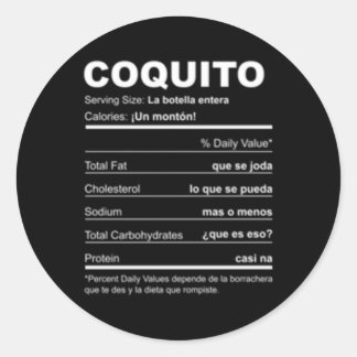 Sticker Rond Navidades Porto Rico Receta Coquito Boricua