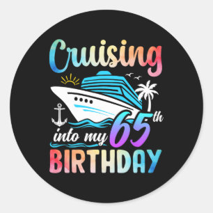 Sticker Rond Naviguer vers mon 65e anniversaire 65 ans Annivers