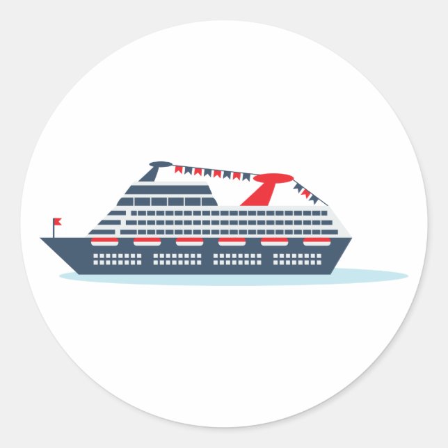 Sticker Rond Navire de croisière océanique (Devant)