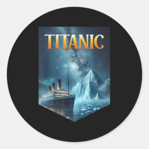Sticker Rond Navire de croisière Titanic Iceberg 1912 Rms Voyag
