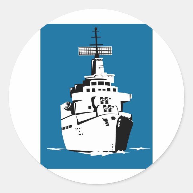 Sticker Rond navire de guerre naval de la marine (Devant)