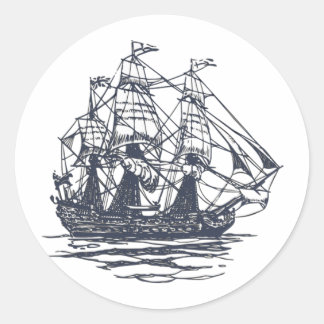 Sticker Rond Navire nautique