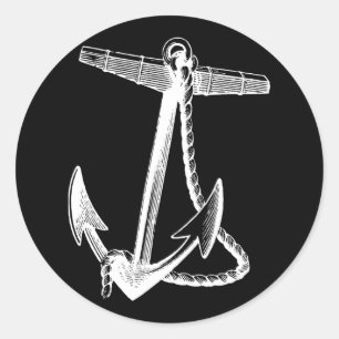 Sticker Rond Navires nautiques ancrés voile naval 
