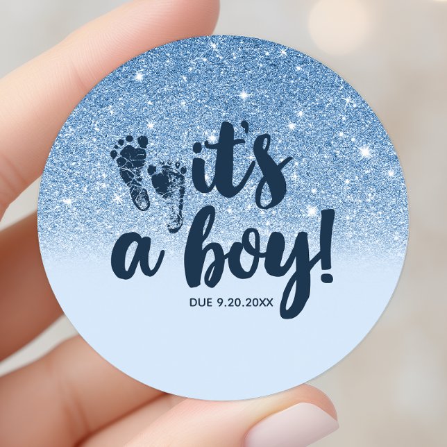 Sticker Rond Navy Baby Blue Parties scintillant Ombre C'est un  (Créateur téléchargé)