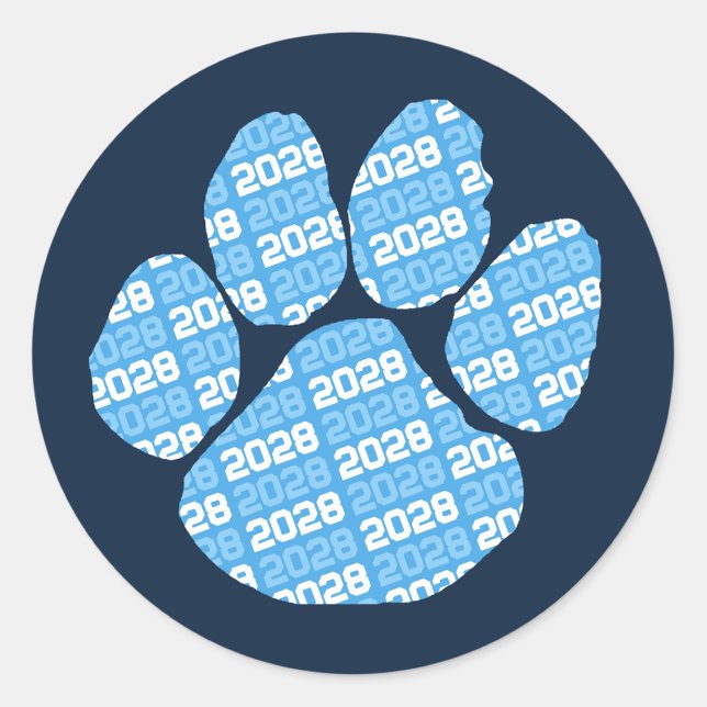Sticker Rond Navy & Bleu Bébé Clair Année de Promotion Empreint (Créateur téléchargé)