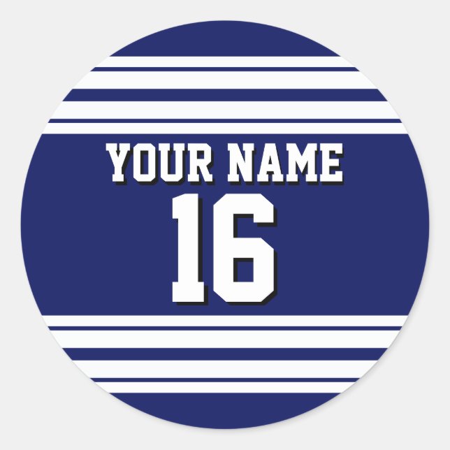Sticker Rond Navy Blue White Team (Devant)
