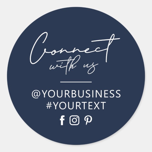 Sticker Rond Navy | Ensemble de logo d'entreprise pour les médi (Devant)