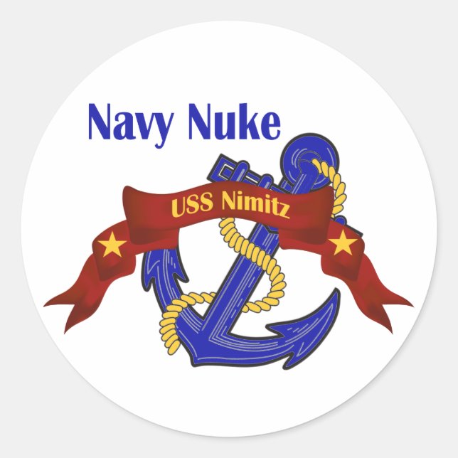Sticker Rond Navy Nuke ~ USS Nimitz (Devant)
