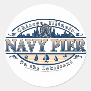 Sticker Rond Navy Pier Chicago