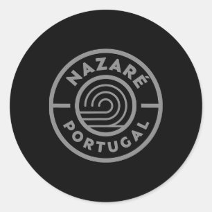 Sticker Rond Nazaré Portugal Surf de grosses vagues Surf