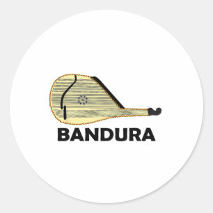 Sticker Rond Ndura - Instrument ukrainien Kobza Ukraine Musique