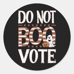 Sticker Rond Ne Boo Vote Funny Halloween Election Ne Boo pas