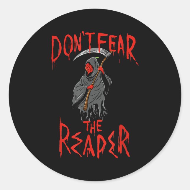 Sticker Rond Ne craignez pas le design du Carolina Reaper  (Devant)