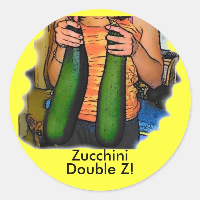 Sticker Rond Ne détestez pas mes courgettes "Double Z" ! (Devant)
