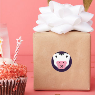 Sticker Rond Ne dites pas Secret Cute Kawaii Cow