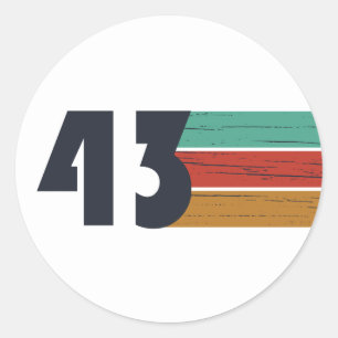 Sticker Rond né en 1943 anniversaire vintage