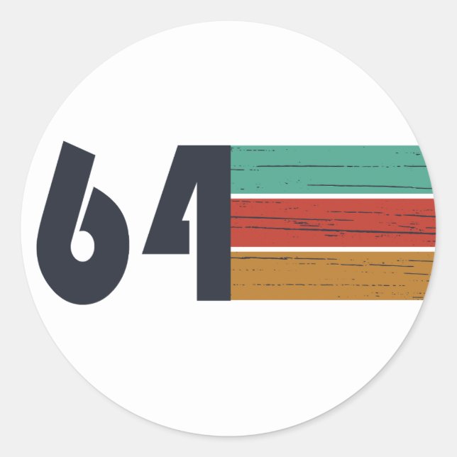 Sticker Rond né en 1964 anniversaire vintage (Devant)