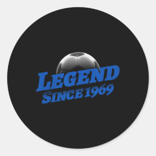 Sticker Rond Né en 1969 Fan de foot Anniversaire Légendaire Lég