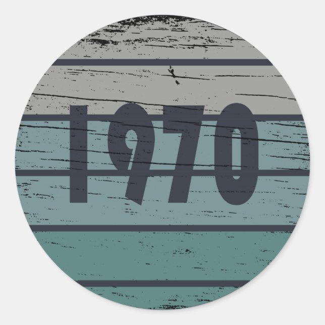 Sticker Rond Né en 1970 cadeau d'anniversaire vintage (Devant)