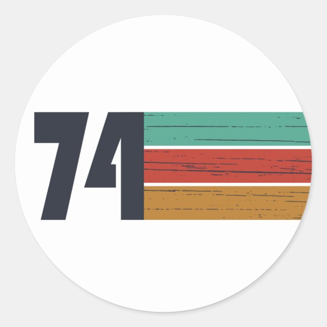 Sticker Rond né en 1974 fête d'anniversaire vintage (Devant)