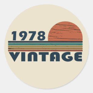 Sticker Rond Né en 1978 cadeau d'anniversaire vintage