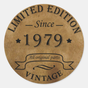 Sticker Rond Né en 1979 anniversaire vintage