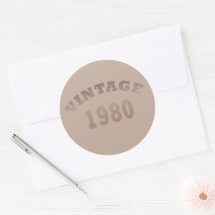 Sticker Rond Né en 1980 cadeau d'anniversaire vintage