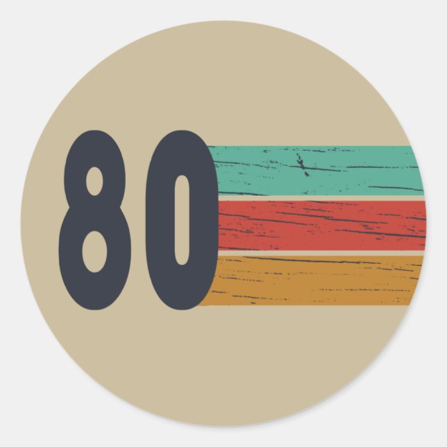 Sticker Rond Né en 1980 cadeau d'anniversaire vintage (Devant)