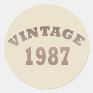 Sticker Rond Né en 1987 millésime anniversaire