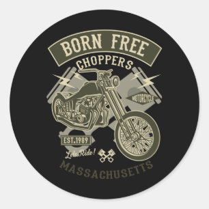 Sticker Rond Né Free Choppers