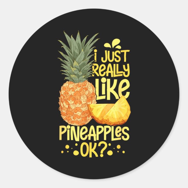 Sticker Rond Ne Fruit Plant Juice Funny Hawaiian Quotes  (Devant)