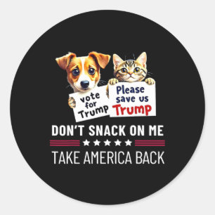 Sticker Rond Ne grignote pas sur moi Drôle Chats Chiens