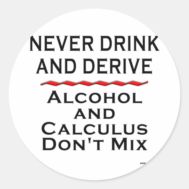 Sticker Rond Ne jamais boire et boire (Devant)
