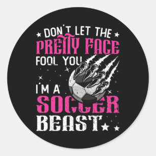 Sticker Rond Ne laissez pas le beau visage vous tromper femmes