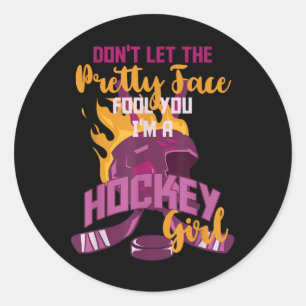 Sticker Rond Ne laissez pas le joli visage vous tromper Je suis