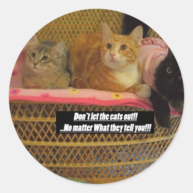 Sticker Rond ne les laissez pas sortir (Devant)