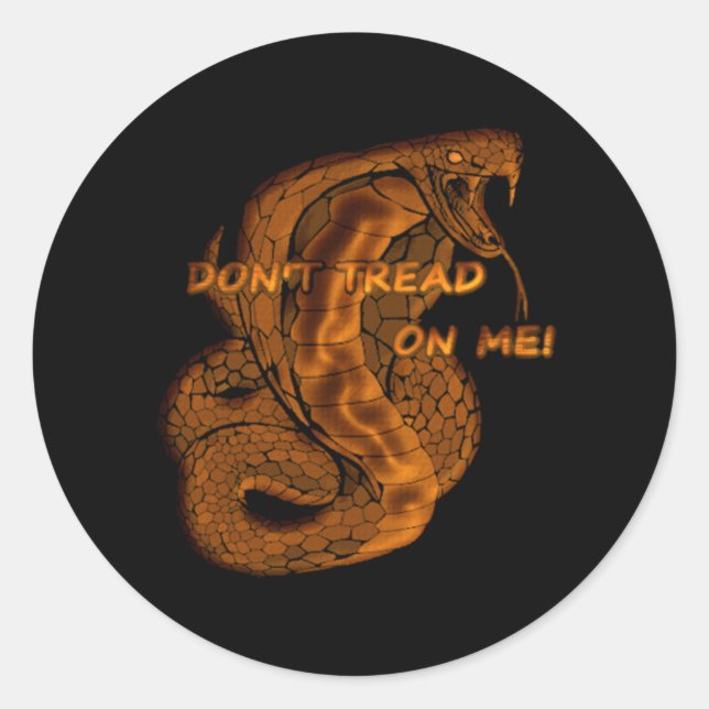 Sticker Rond Ne marchez pas sur moi le serpent (Devant)