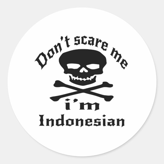 Sticker Rond Ne Me Craignez Pas Je Suis Indonésien (Devant)
