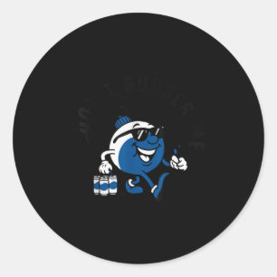 Sticker Rond Ne me faites pas de pêche à la bouée Pêche drôle A