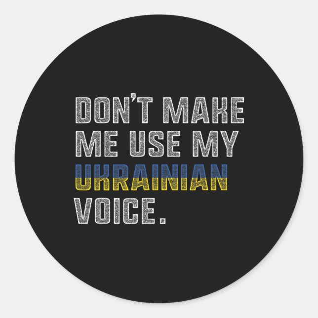 Sticker Rond Ne me faites pas utiliser ma voix ukrainienne - Fi (Devant)